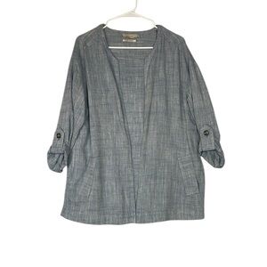 Linen by F&F Chambray linen cardigan beach boho casual grandma coastal